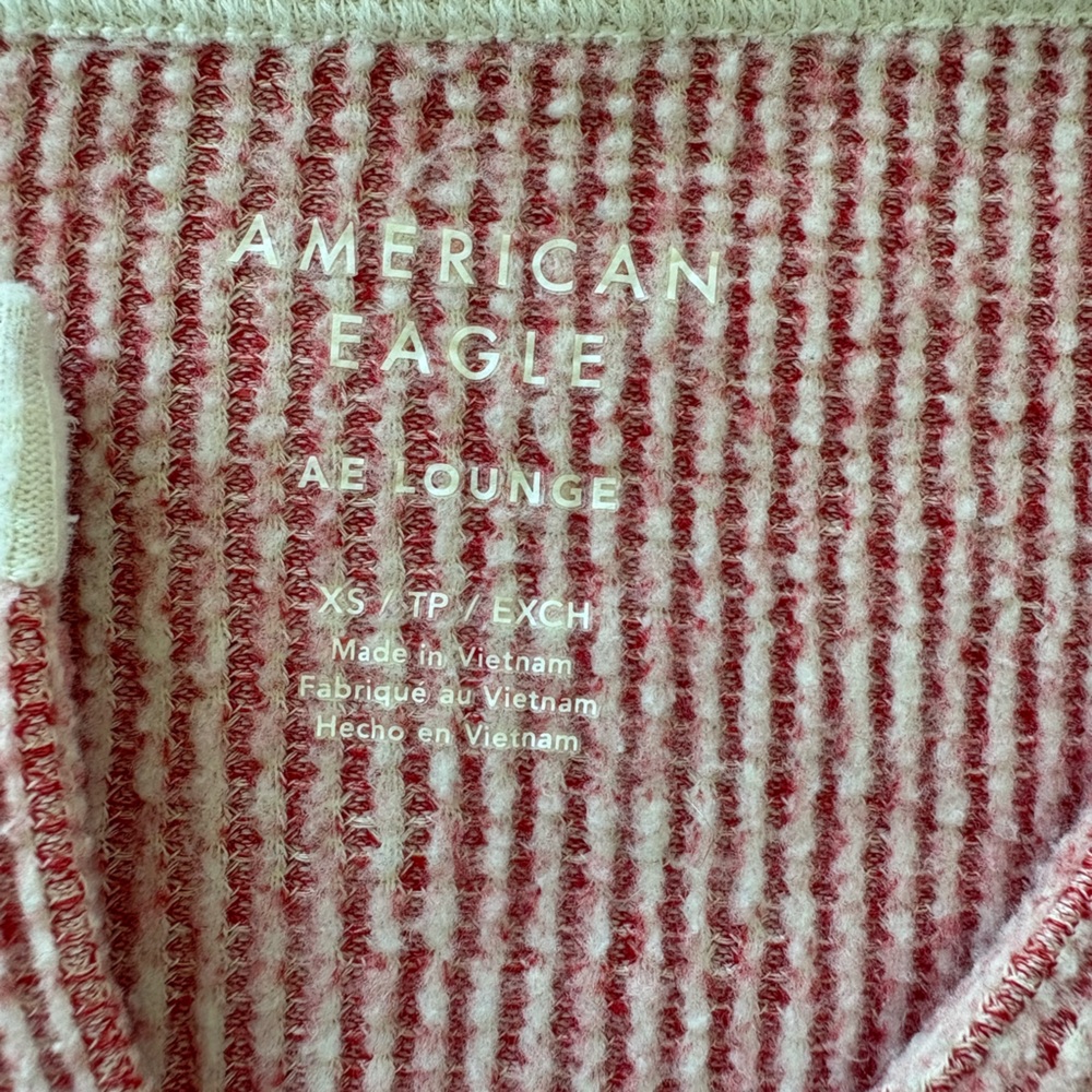 American Eagle Outfitters Pink and Cream Ribbed Lounge/PJ Set - Picture 4 of 4